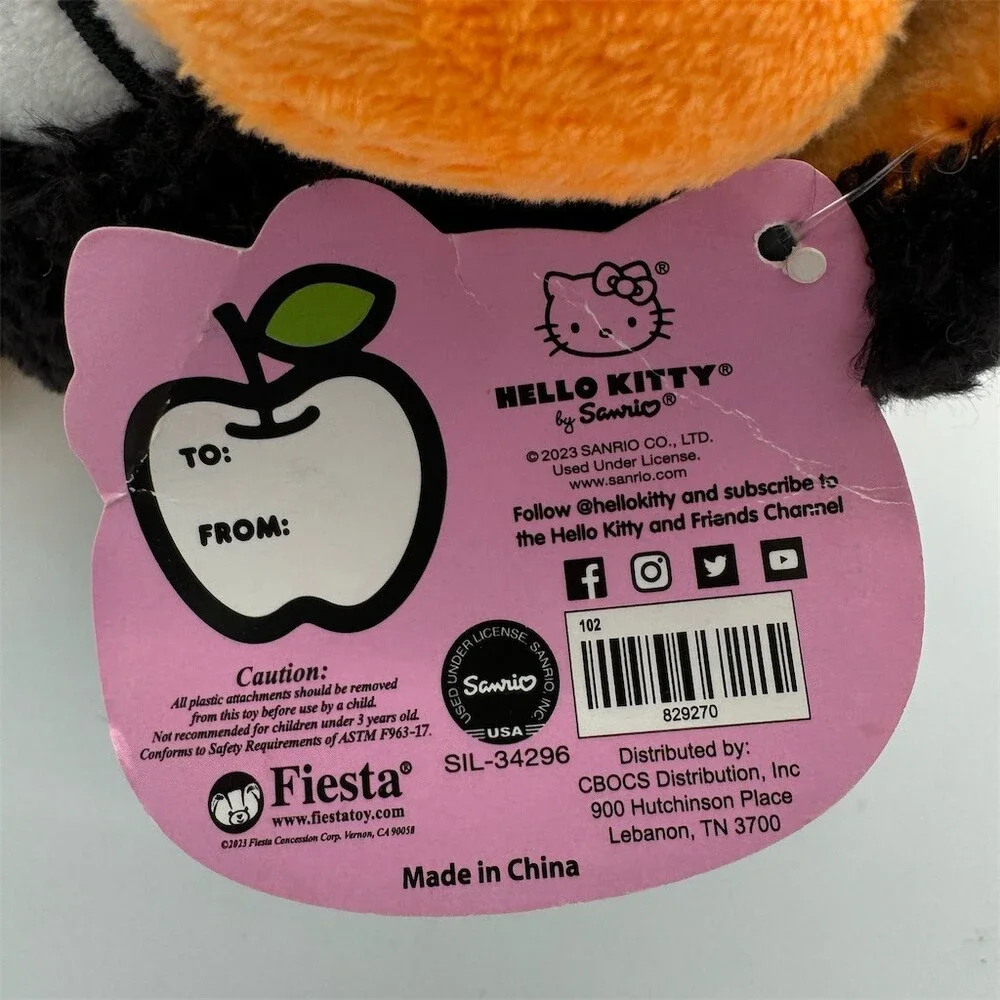 Sanrio Hello Kitty Halloween Black Cat Costume Plush Orange Bow Fiesta
